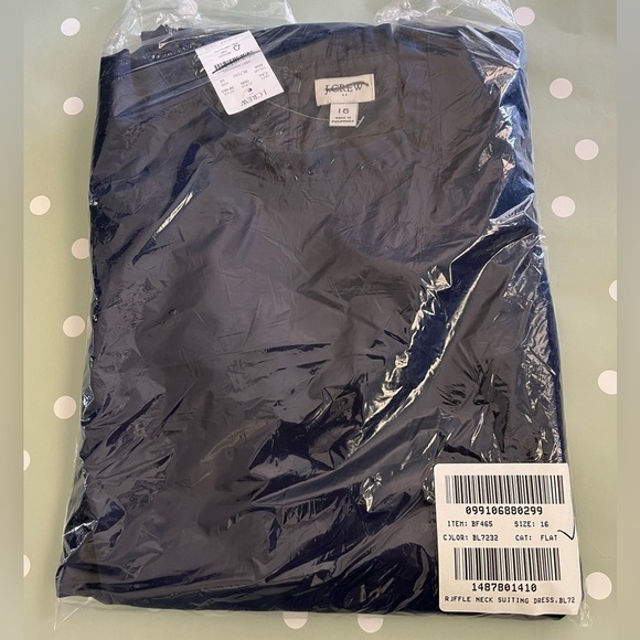 J. Crew Factory Ruffleneck suit dress BF465 Navy - Picture 8 of 10